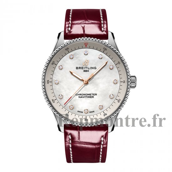 Replique montre Breitling Navitimer 32 mm pour femme Alligator en nacre blanche A77320E61A2P2 - Cliquez sur l'image pour la fermer