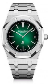 Replique Audemars Piguet Royal Oak Jumbo Platine Extra-Plate 39mm Verte 16202PT.OO.1240PT.01