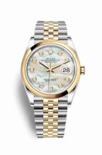 Réplique montre Rolex Datejust 36 Jaune Roles jaune 18 ct 126203 m126203-0023