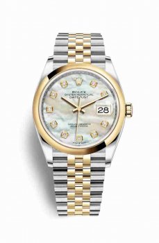 Réplique montre Rolex Datejust 36 Jaune Roles jaune 18 ct 126203 m126203-0023