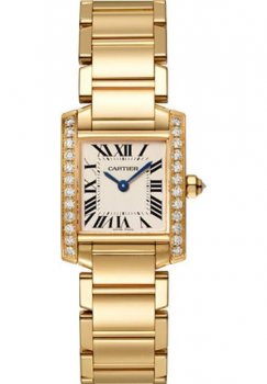 Copie de Cartier Tank Francaise Petit 18kt Jaune Or Diamants aux femmes WJTA0024