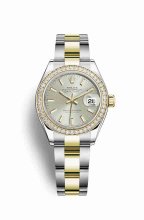Réplique montre Rolex Datejust 28 Jaune Roles jaune 18 ct 279383RBR m279383rbr-0018
