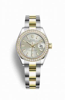 Réplique montre Rolex Datejust 28 Jaune Roles jaune 18 ct 279383RBR m279383rbr-0018