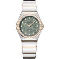 Omega Constellation Manhattan 131.25.28.60.60.001 28mm Quartz Acier Inoxydable Moonshine Or Diamant Vert Supernova