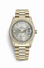 Réplique montre Rolex Day-Date 36 jaune 18 ct serti 118388 m118388-0022