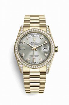 Réplique montre Rolex Day-Date 36 jaune 18 ct serti 118388 m118388-0022