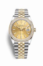Réplique montre Rolex Datejust 36 Jaune Roles jaune 18 ct 126283RBR m126283rbr-0001