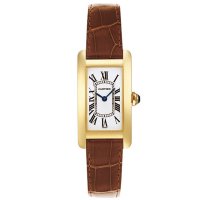 Réplique Cartier Tank Americaine Petite 18K Or jaune Quartz Montre Femme W2601556