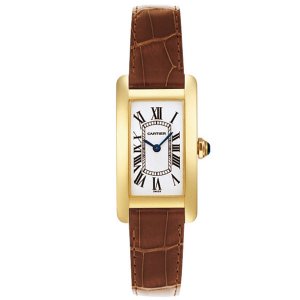 Réplique Cartier Tank Americaine Petite 18K Or jaune Quartz Montre Femme W2601556