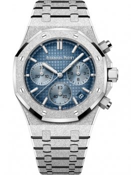 Audemars Piguet Royal Oak 26240BC.GG.1324BC.02 Chronographe 41 Or Blanc Givre Bleu Japon