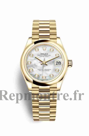 Réplique montre Rolex Datejust 31 jaune 18 ct 278248 nacres blancs Cadran m278248-0016 - Cliquez sur l'image pour la fermer