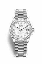 Réplique montre Rolex Datejust 31 blanc 278289RBR m278289rbr-0007