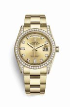 Réplique montre Rolex Day-Date 36 jaune 18 ct en semble de cosses 118388 m118388-0126