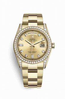 Réplique montre Rolex Day-Date 36 jaune 18 ct en semble de cosses 118388 m118388-0126