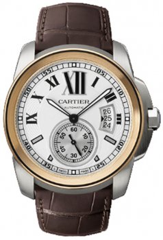 Réplique Cartier Calibre de Cartier Acier & Or rose Automatique Montre W7100011