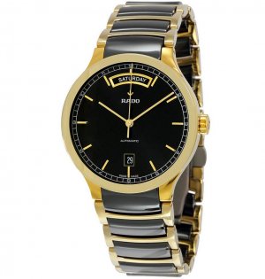 Rado Centrix Day-Date Noir Dial OR-plated Noir Ceramic Réplique Montre R30157162