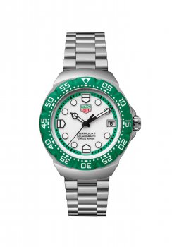 Montre TAG Heuer Formula 1 Solargraph 38 en acier inoxydable avec bracelet blanc WBY1113.BA0042