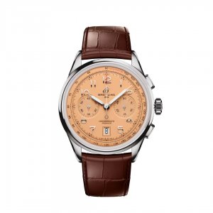 Breitling Premier B01 Chronographe 42 Acier Inoxydable Alligator Rose Mat AB0145331K1P2  Breitling Premier B01 Chronographe 42 Acier Inoxydable Alligator Rose Mat AB0145331K1P2