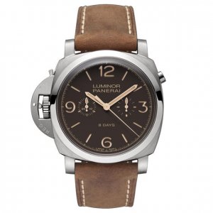 Réplique Panerai Luminor 1950 Chrono Monopulsante Left-Handed 8 Days Titanio 47mm PAM00579