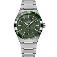 Montre Omega Constellation Master Chronometer 41 en acier inoxydable et ceramique verte meteorite 131.30.41.21.99.002