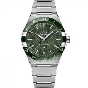 Montre Omega Constellation Master Chronometer 41 en acier inoxydable et ceramique verte meteorite 131.30.41.21.99.002