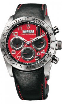 Réplique Tudor Fastrider Ducati Cadran rouge Chronographe Cuir Noir 42000D