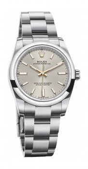 Copie Rolex Oyster Perpetual 34 Bracelet Oyster Cadran Argent M124200-0001