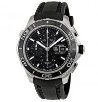 Tag Heuer Aquaracer 500M Calibre 16 Noir Dial Chronographe Noir Rubber CAK2110.FT8019