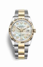 Réplique montre Rolex Datejust 36 Jaune Roles jaune 18 ct 126233 m126233-0024