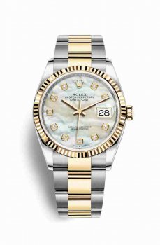 Réplique montre Rolex Datejust 36 Jaune Roles jaune 18 ct 126233 m126233-0024