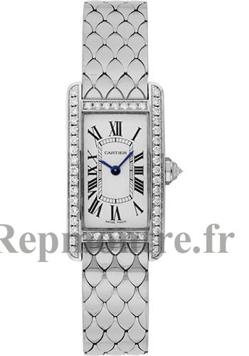 Réplique Montre Cartier Tank Americaine argent Dial White Gold Bracelet Femmes WB710009 - Cliquez sur l'image pour la fermer