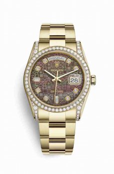 Réplique montre Rolex Day-Date 36 jaune 18 ct jeu de cosses 118388 m118388-0193