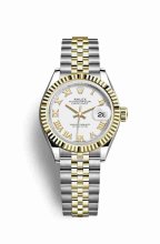 Réplique montre Rolex Datejust 28 Jaune Roles jaune 18 ct 279173 m279173-0023