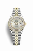 Réplique montre Rolex Datejust 28 Jaune Roles jaune 18 ct 279383RBR m279383rbr-0005