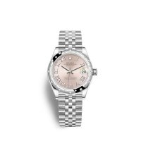 Réplique montre Rolex Datejust 31 Bracelet Jubile a cadran rose Rolesor blanc m278344rbr-0022