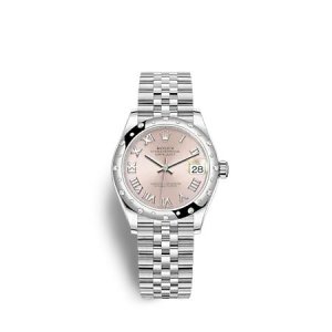 Réplique montre Rolex Datejust 31 Bracelet Jubile a cadran rose Rolesor blanc m278344rbr-0022