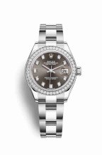 Réplique montre Rolex Datejust 28 Blanc Roles en blanc 279384RBR Gris fonce en semble Cadran m279384rbr-0018