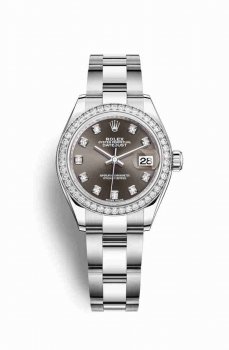 Réplique montre Rolex Datejust 28 Blanc Roles en blanc 279384RBR Gris fonce en semble Cadran m279384rbr-0018