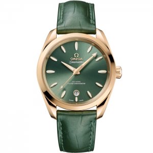 Omega Seamaster Aqua Terra 150M lunette Master Chronometer 38 or Moonshine vert 220.53.38.20.10.001