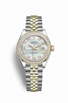 Réplique montre Rolex Datejust 28 Jaune Roles jaune 18 ct 279383RBR m279383rbr-0019