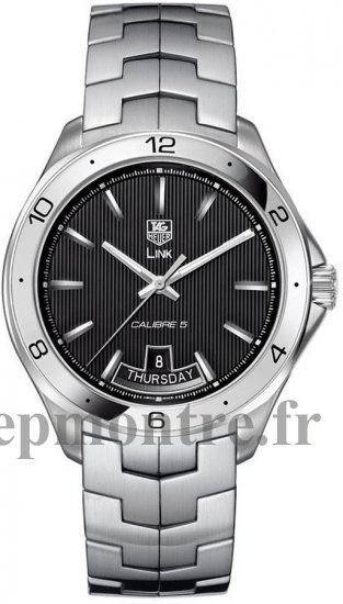 Réplique Tag Heuer Link Calibre 5 Day-Date Automatique Montre 42 mm WAT2010.BA0951 - Cliquez sur l'image pour la fermer