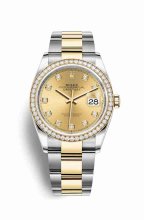 Réplique montre Rolex Datejust 36 Jaune Roles en jaune 126283RBR m126283rbr-0004