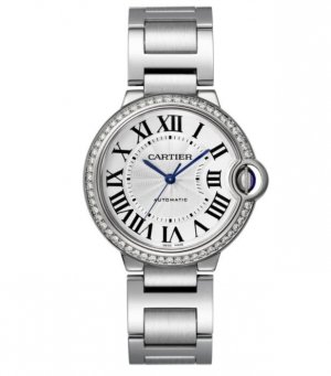 Replique Cartier Ballon Bleu automatique Diamond Silver Dial Ladies W4BB0024