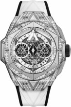 Replique Hublot Big Bang Sang Bleu II Titanium White Pave 418.NX.2001.RX.1604.MXM20