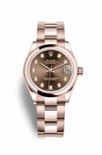 AAA de haute Réplique montre Rolex Datejust 31 Everose 278245 Set chocolat Cadran