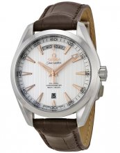 Réplique Omega Aqua Terra Automatique Argent Cadran Marron Cuir 231.13.42.22.02.001