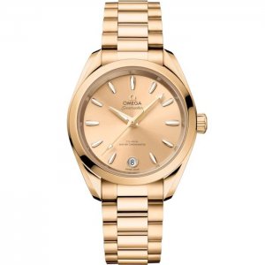 Omega Seamaster Aqua Terra 150M Master Chronometer 34 bracelet or champagne Moonshine 220.50.34.20.08.001