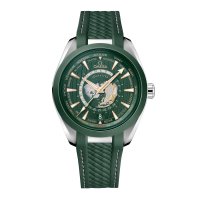 Omega Seamaster Aqua Terra 150m Co-Axial Master Chronometer GMT Worldtimer 43mm Replique montre homme Caoutchouc vert O22032432210001