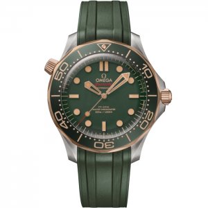 Omega Seamaster Diver 300M Master Co-Axial 42 Titane Bronze Or Vert Caoutchouc 210.92.42.20.10.001
