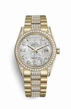 Réplique montre Rolex Day-Date 36 jaune 18 ct en semble de cosses 118388 m118388-0007